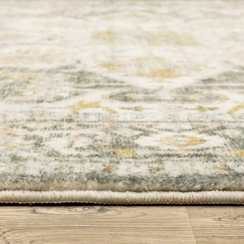 2' X 8' Gray And Ivory Oriental Power Loom Stain Resistant Runner Rug - Homeroots - Flyclothing LLC
