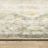 2' X 8' Gray And Ivory Oriental Power Loom Stain Resistant Runner Rug - Homeroots