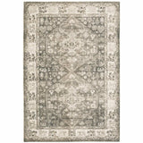 5' X 7' Grey Ivory Tan And Beige Oriental Power Loom Stain Resistant Area Rug - Homeroots - Flyclothing LLC