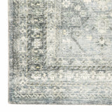 2' X 8' Blue Ivory And Grey Oriental Power Loom Stain Resistant Runner Rug - Homeroots