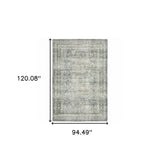 8' X 10' Blue Ivory And Grey Oriental Power Loom Stain Resistant Area Rug - Homeroots - Flyclothing LLC