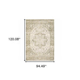 8' X 10' Tan Ivory Grey And Beige Oriental Power Loom Stain Resistant Area Rug - Homeroots - Flyclothing LLC