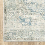 5' X 7' Grey Blue And Ivory Oriental Power Loom Stain Resistant Area Rug - Homeroots - Flyclothing LLC