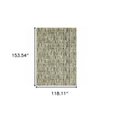10' X 13' Green Blue Ivory Beige And Light Blue Abstract Power Loom Stain Resistant Area Rug - Homeroots - Flyclothing LLC