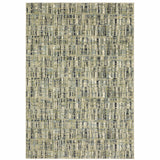 10' X 13' Green Blue Ivory Beige And Light Blue Abstract Power Loom Stain Resistant Area Rug - Homeroots