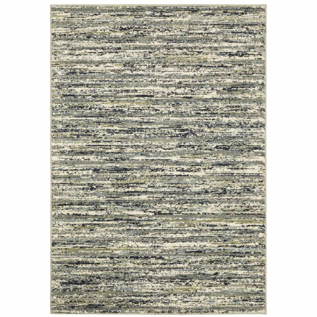 10' X 13' Blue Green Light Blue Grey And Ivory Abstract Power Loom Stain Resistant Area Rug - Homeroots - Flyclothing LLC