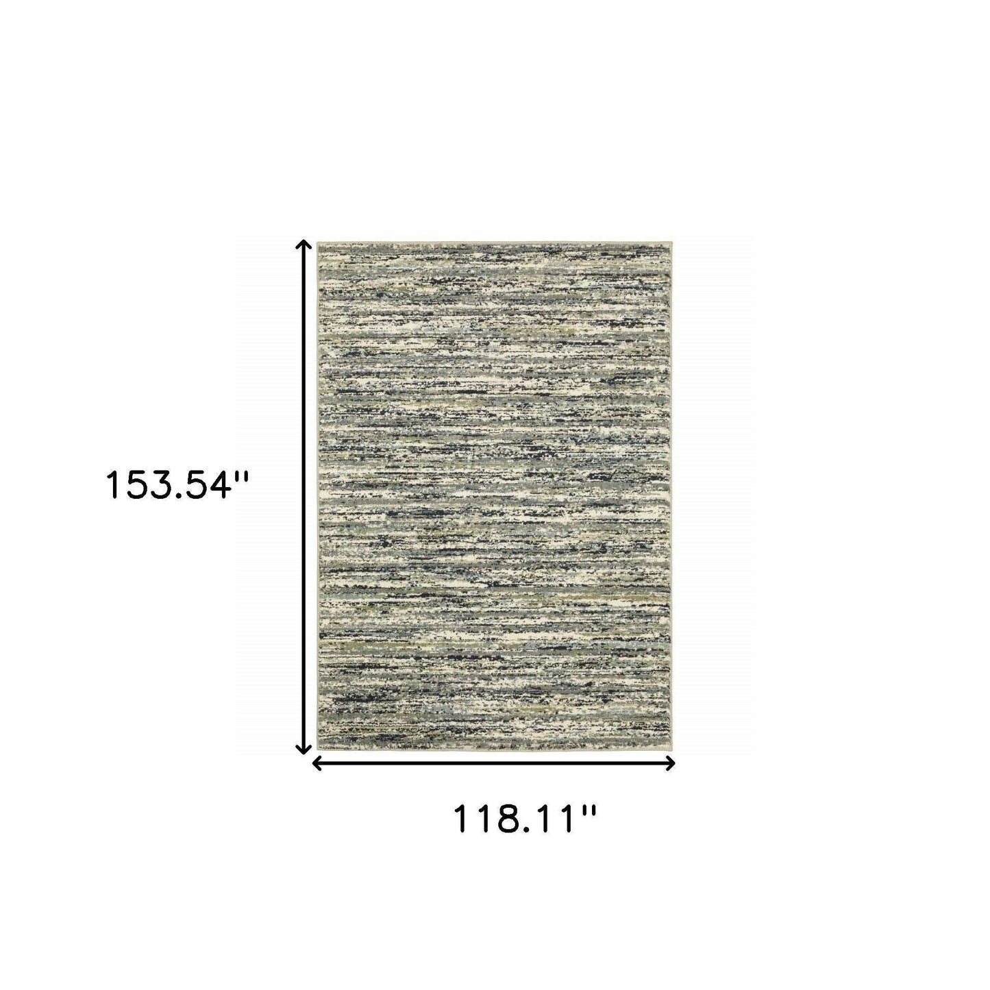 10' X 13' Blue Green Light Blue Grey And Ivory Abstract Power Loom Stain Resistant Area Rug - Homeroots - Flyclothing LLC