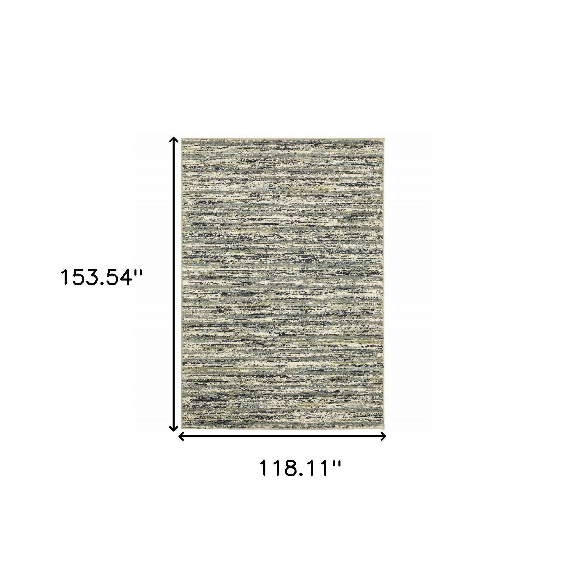 10' X 13' Blue Green Light Blue Grey And Ivory Abstract Power Loom Stain Resistant Area Rug - Homeroots - Flyclothing LLC