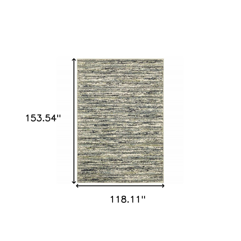 10' X 13' Blue Green Light Blue Grey And Ivory Abstract Power Loom Stain Resistant Area Rug - Homeroots - Flyclothing LLC