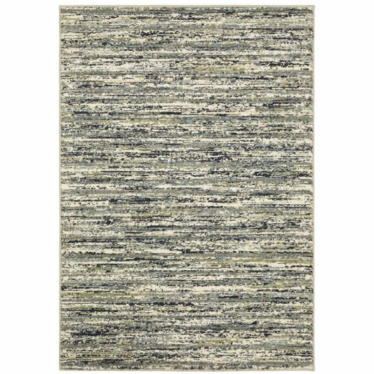 10' X 13' Blue Green Light Blue Grey And Ivory Abstract Power Loom Stain Resistant Area Rug - Homeroots - Flyclothing LLC