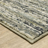 10' X 13' Blue Green Light Blue Grey And Ivory Abstract Power Loom Stain Resistant Area Rug - Homeroots