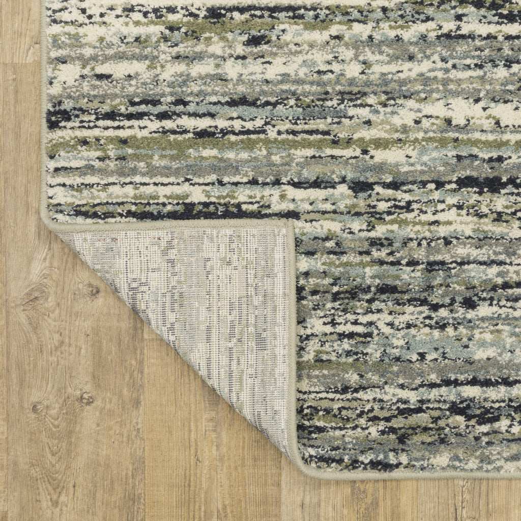 10' X 13' Blue Green Light Blue Grey And Ivory Abstract Power Loom Stain Resistant Area Rug - Homeroots - Flyclothing LLC