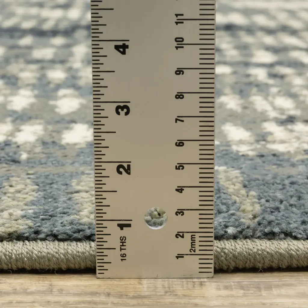 10' X 13' Grey Beige Blue And Light Blue Abstract Power Loom Stain Resistant Area Rug - Homeroots - Flyclothing LLC