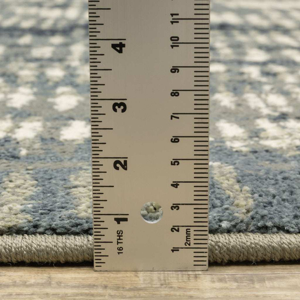 10' X 13' Grey Beige Blue And Light Blue Abstract Power Loom Stain Resistant Area Rug - Homeroots - Flyclothing LLC