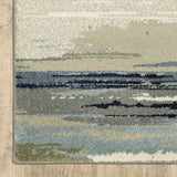 10' X 13' Blue Green Grey Light Blue And Beige Abstract Power Loom Stain Resistant Area Rug - Homeroots