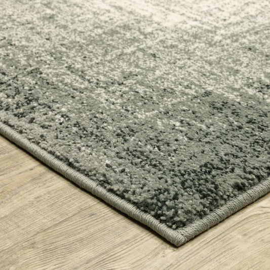 10' X 13' Grey Beige And Blue Power Loom Stain Resistant Area Rug - Homeroots - Flyclothing LLC
