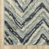 10' X 13' Blue Ivory Grey Beige And Light Blue Geometric Power Loom Stain Resistant Area Rug - Homeroots