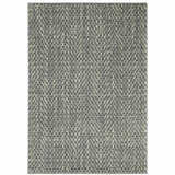 10' X 13' Blue Ivory Grey And Light Blue Geometric Power Loom Stain Resistant Area Rug - Homeroots - Flyclothing LLC