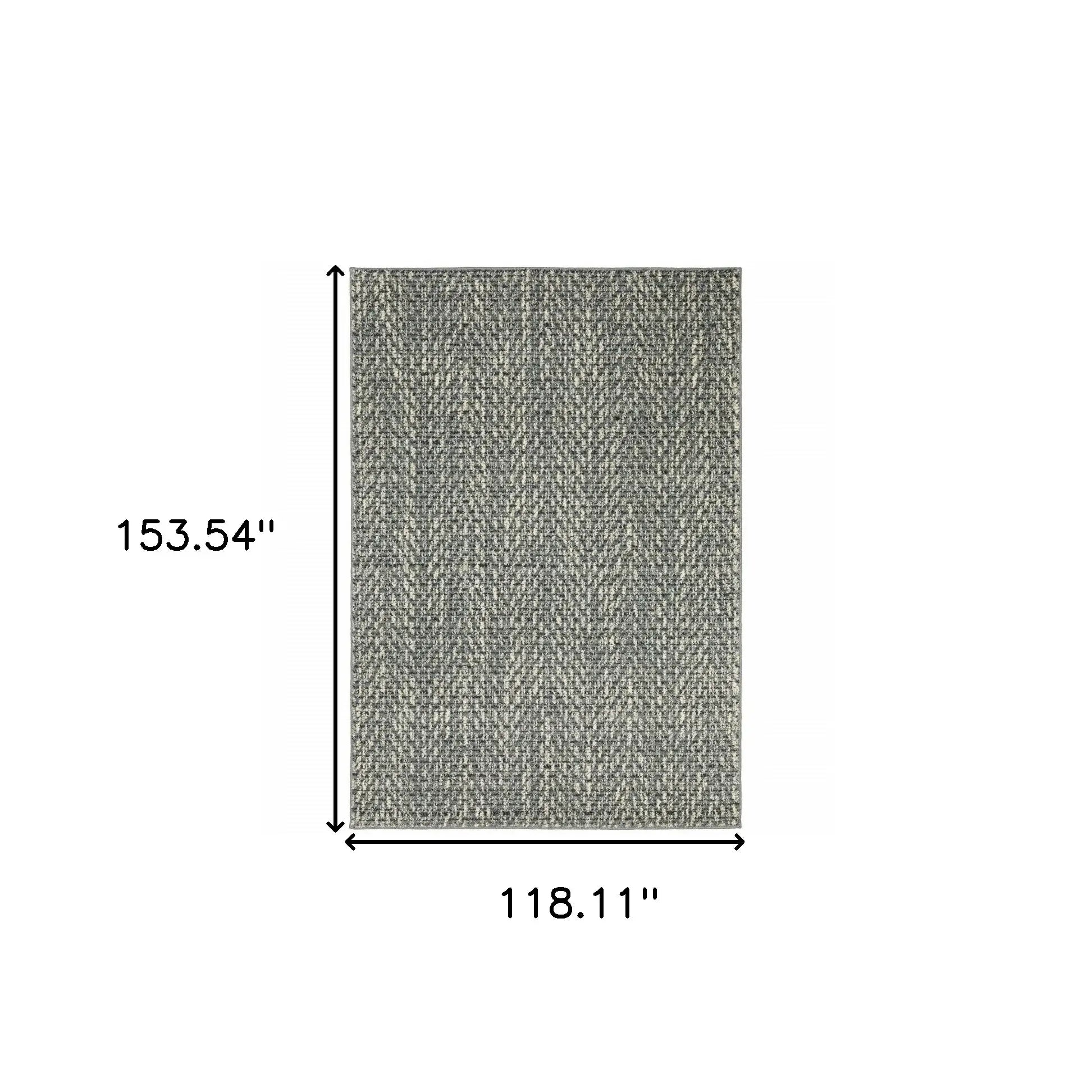 10' X 13' Blue Ivory Grey And Light Blue Geometric Power Loom Stain Resistant Area Rug - Homeroots - Flyclothing LLC