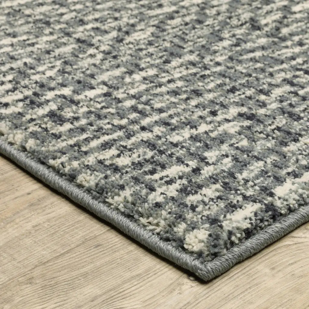 10' X 13' Blue Ivory Grey And Light Blue Geometric Power Loom Stain Resistant Area Rug - Homeroots - Flyclothing LLC