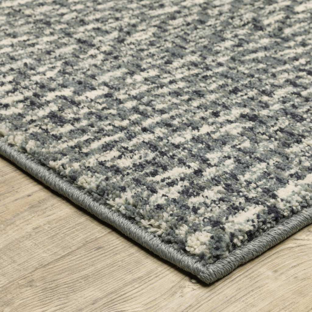 10' X 13' Blue Ivory Grey And Light Blue Geometric Power Loom Stain Resistant Area Rug - Homeroots - Flyclothing LLC