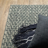 10' X 13' Blue Ivory Grey And Light Blue Geometric Power Loom Stain Resistant Area Rug - Homeroots - Flyclothing LLC