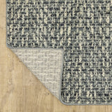 10' X 13' Blue Ivory Grey And Light Blue Geometric Power Loom Stain Resistant Area Rug - Homeroots - Flyclothing LLC