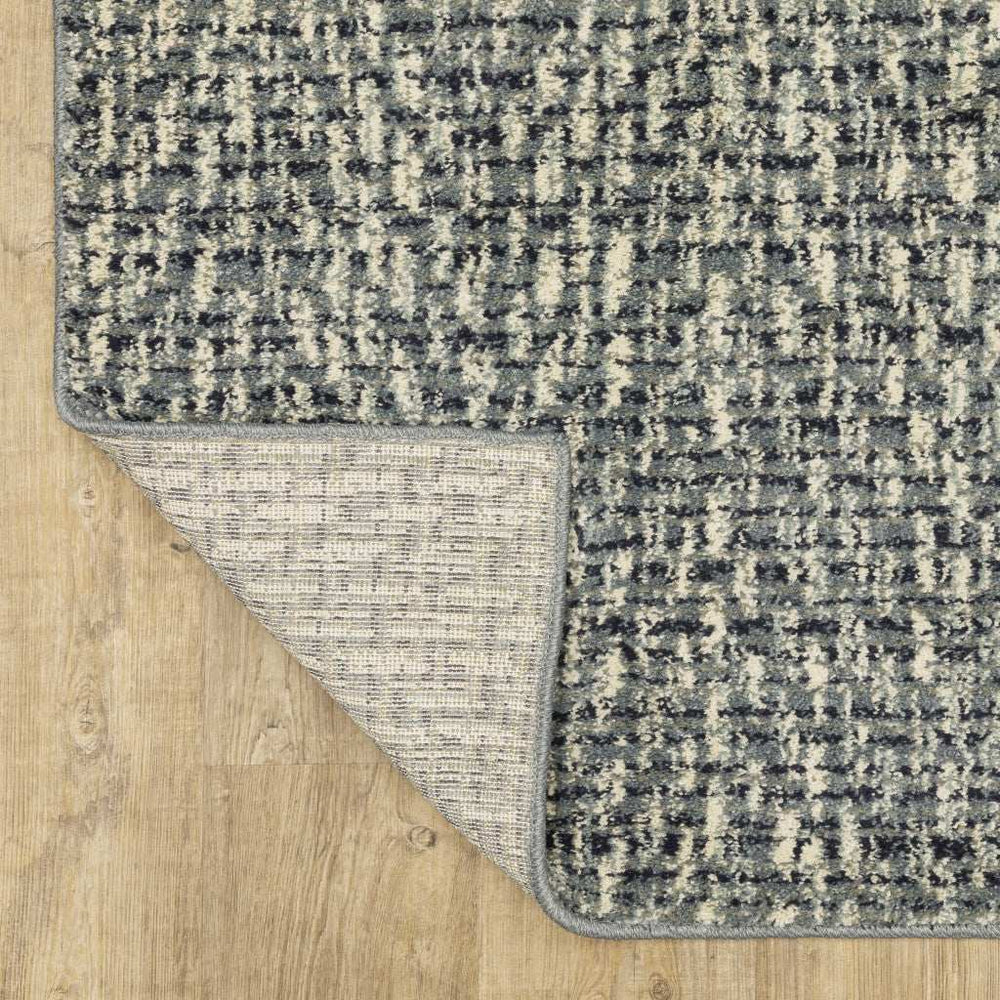 10' X 13' Blue Ivory Grey And Light Blue Geometric Power Loom Stain Resistant Area Rug - Homeroots - Flyclothing LLC