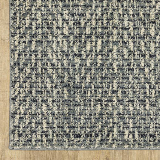 10' X 13' Blue Ivory Grey And Light Blue Geometric Power Loom Stain Resistant Area Rug - Homeroots - Flyclothing LLC