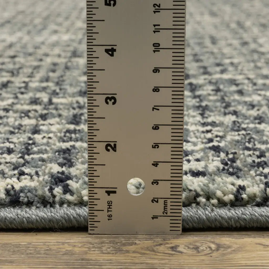 10' X 13' Blue Ivory Grey And Light Blue Geometric Power Loom Stain Resistant Area Rug - Homeroots - Flyclothing LLC