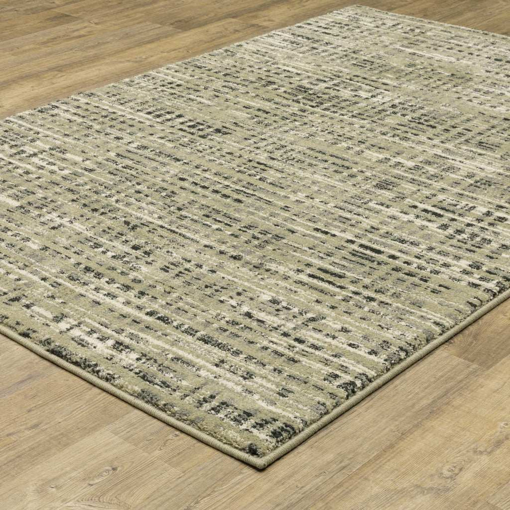 10' X 13' Beige Grey Ivory And Sage Blue Geometric Power Loom Stain Resistant Area Rug - Homeroots - Flyclothing LLC