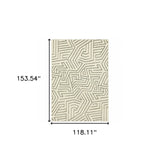 10' X 13' Gray And Ivory Geometric Power Loom Area Rug - Homeroots - Flyclothing LLC