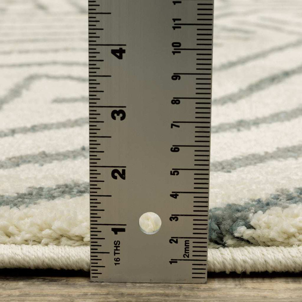 10' X 13' Gray And Ivory Geometric Power Loom Area Rug - Homeroots - Flyclothing LLC