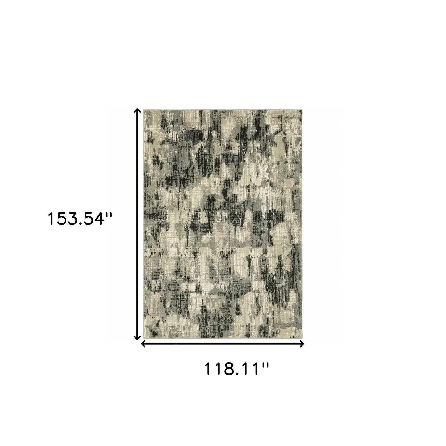 10' X 13' Grey Beige Charcoal And Blue Abstract Power Loom Stain Resistant Area Rug - Homeroots - Flyclothing LLC