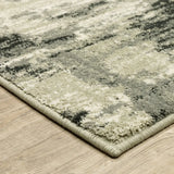 10' X 13' Grey Beige Charcoal And Blue Abstract Power Loom Stain Resistant Area Rug - Homeroots - Flyclothing LLC