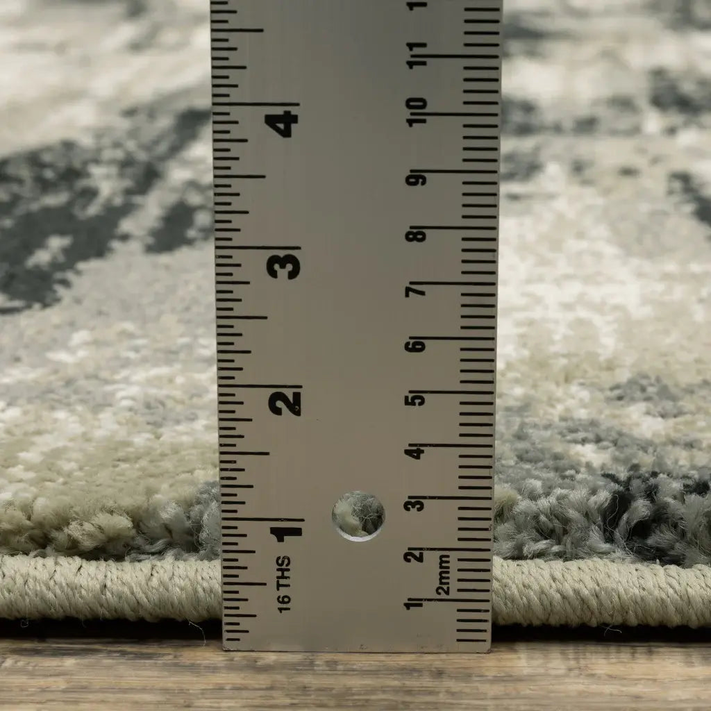 10' X 13' Grey Beige Charcoal And Blue Abstract Power Loom Stain Resistant Area Rug - Homeroots - Flyclothing LLC