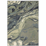 10' X 13' Blue Green And Grey Abstract Power Loom Stain Resistant Area Rug - Homeroots