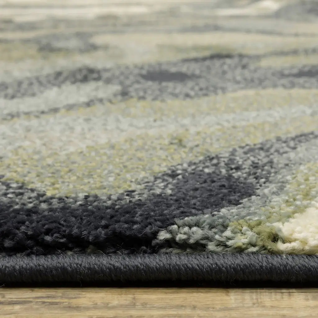 10' X 13' Blue Green And Grey Abstract Power Loom Stain Resistant Area Rug - Homeroots - Flyclothing LLC