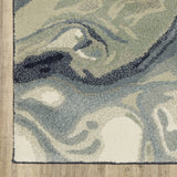 10' X 13' Blue Green And Grey Abstract Power Loom Stain Resistant Area Rug - Homeroots