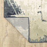 10' X 13' Blue Light Blue Grey Sage Beige And Ivory Abstract Power Loom Stain Resistant Area Rug - Homeroots - Flyclothing LLC