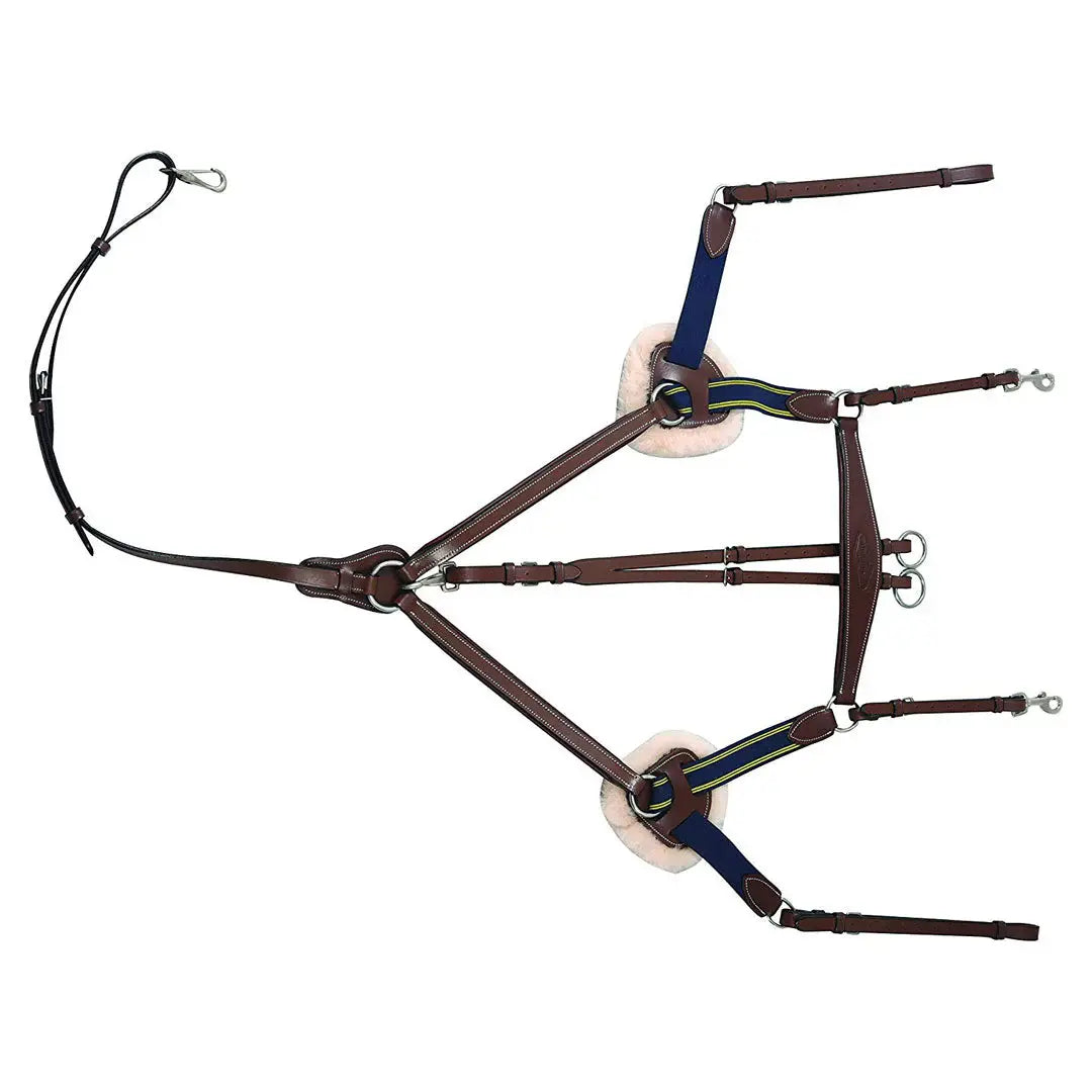 Henri de Rivel Pro 5 Point Elastic Breastplate Martingale with Running Attachment - Breeches.com - Flyclothing LLC