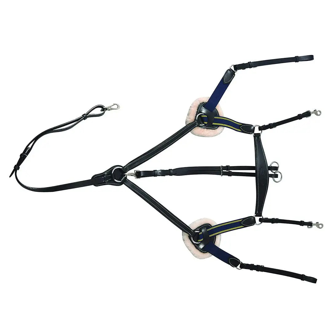 Henri de Rivel Pro 5 Point Elastic Breastplate Martingale with Running Attachment - Breeches.com - Flyclothing LLC