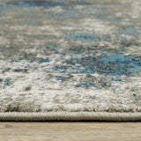 2' X 8' Blue Grey And Beige Abstract Power Loom Stain Resistant Runner Rug - Homeroots - Flyclothing LLC