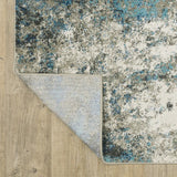 2' X 8' Blue Grey And Beige Abstract Power Loom Stain Resistant Runner Rug - Homeroots - Flyclothing LLC