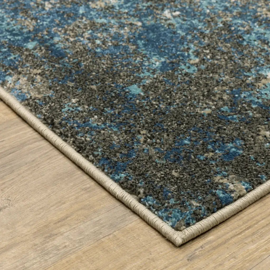 5' X 7' Blue Grey And Beige Abstract Power Loom Stain Resistant Area Rug - Homeroots - Flyclothing LLC