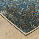 5' X 7' Blue Grey And Beige Abstract Power Loom Stain Resistant Area Rug - Homeroots - Flyclothing LLC