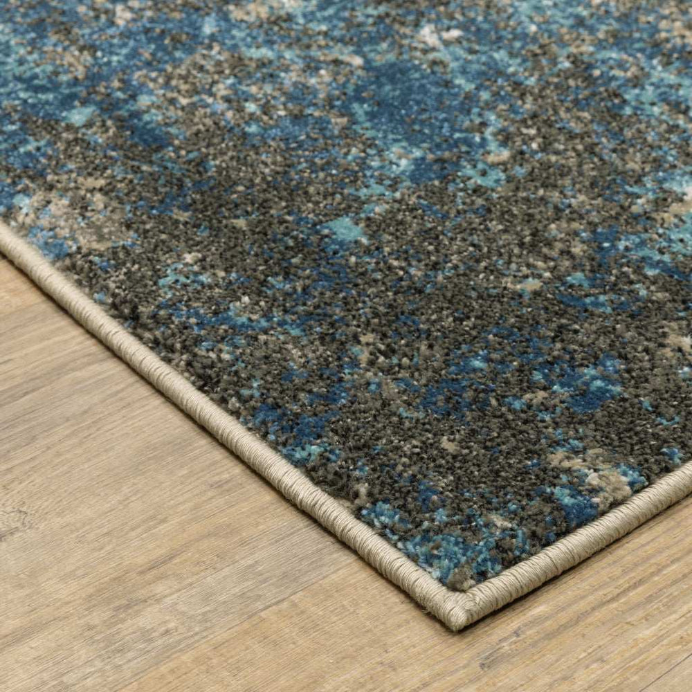 5' X 7' Blue Grey And Beige Abstract Power Loom Stain Resistant Area Rug - Homeroots - Flyclothing LLC