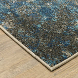 5' X 7' Blue Grey And Beige Abstract Power Loom Stain Resistant Area Rug - Homeroots - Flyclothing LLC