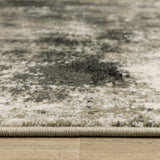 2' X 8' Charcoal Grey And Beige Abstract Power Loom Stain Resistant Runner Rug - Homeroots - Flyclothing LLC