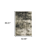 5' X 7' Charcoal Grey And Beige Abstract Power Loom Stain Resistant Area Rug - Homeroots - Flyclothing LLC